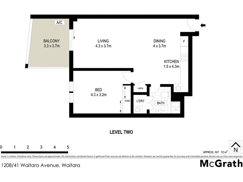 1208/41 Waitara Avenue, Waitara NSW 2077 Floorplan