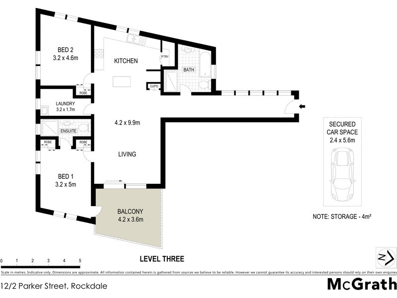 12/2 Parker Street, Rockdale NSW 2216 Floorplan
