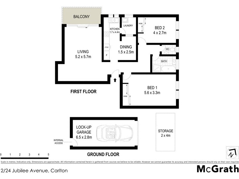 2/24 Jubilee Avenue, Carlton NSW 2218 Floorplan