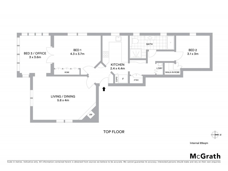 3/107 Middle Head Road, Mosman NSW 2088 Floorplan