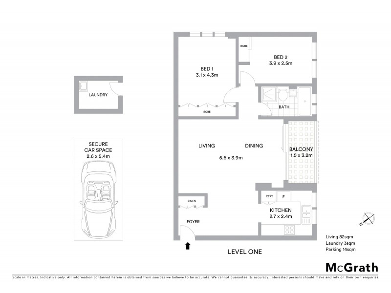1B/74 Prince Street, Mosman NSW 2088 Floorplan