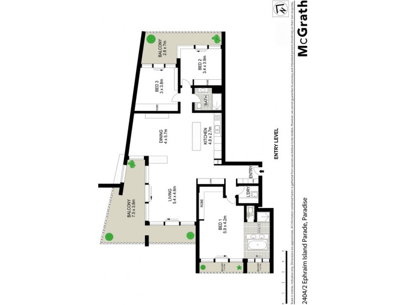2404/2 Ephraim Island Parade, Paradise Point QLD 4216 Floorplan