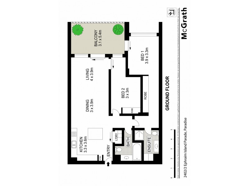 2402/2 Ephraim Island Parade, Paradise Point QLD 4216 Floorplan