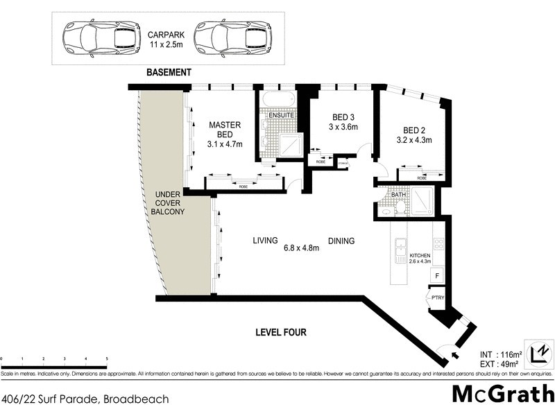 406/22 Surf Parade, Broadbeach QLD 4218 Floorplan