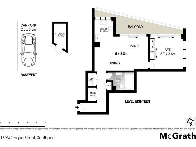 1803/2 Aqua Street, Southport QLD 4215 Floorplan