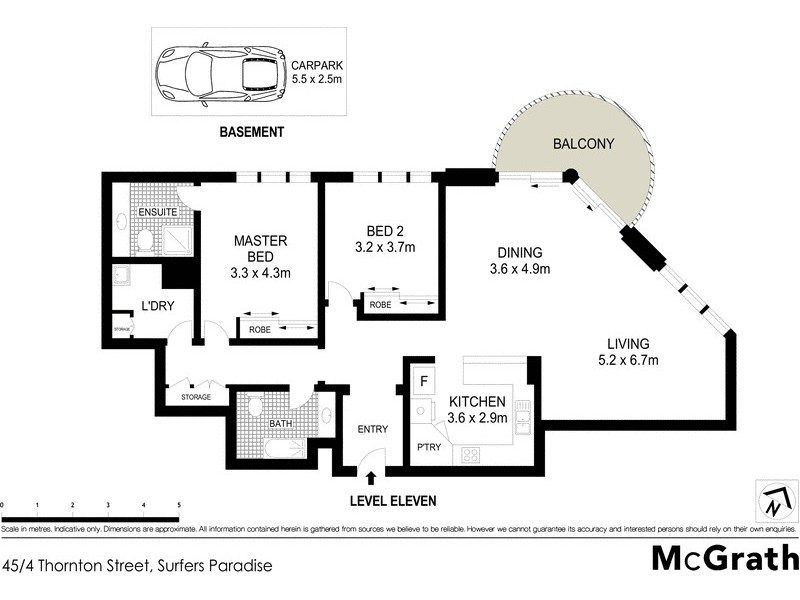 45/4 Thornton Street, Surfers Paradise QLD 4217 Floorplan