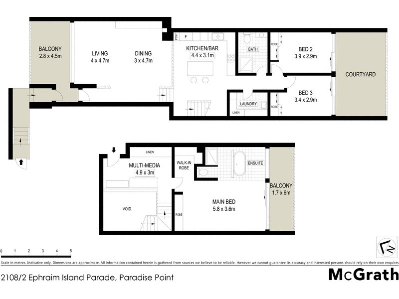 2108/2 Ephraim Island Parade, Paradise Point QLD 4216 Floorplan