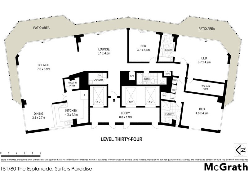 151/80 The Esplanade, Surfers Paradise QLD 4217 Floorplan