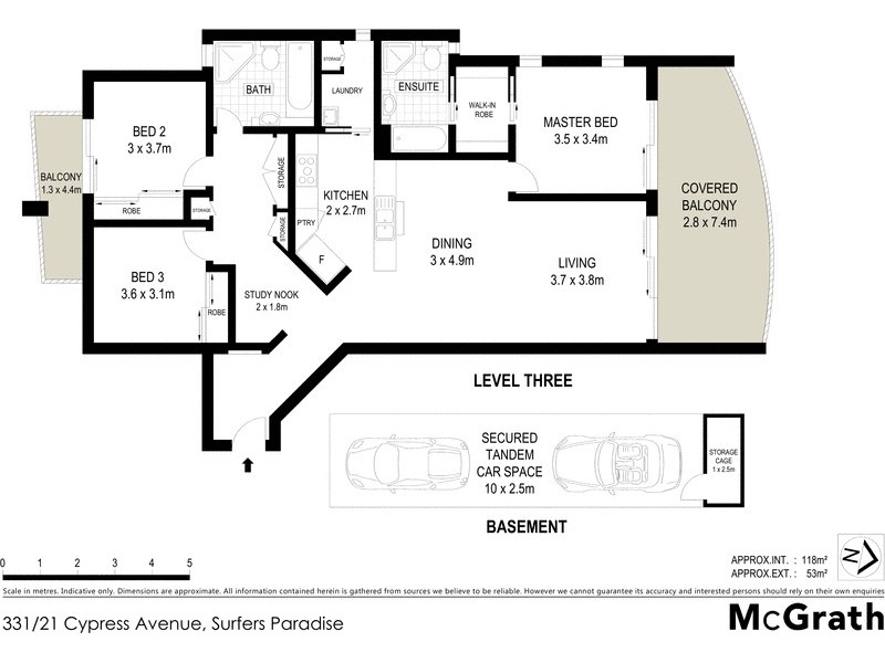 331/21 Cypress Avenue, Surfers Paradise QLD 4217 Floorplan