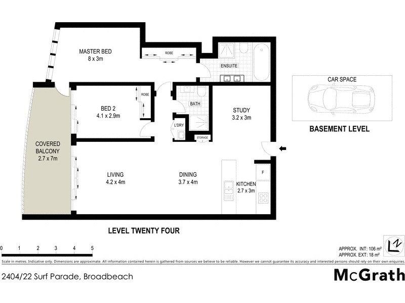 2404/22 Surf Parade, Broadbeach QLD 4218 Floorplan