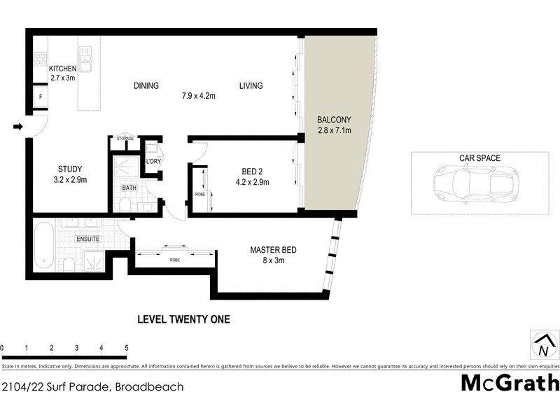 2104/22 Surf Parade, Broadbeach QLD 4218 Floorplan