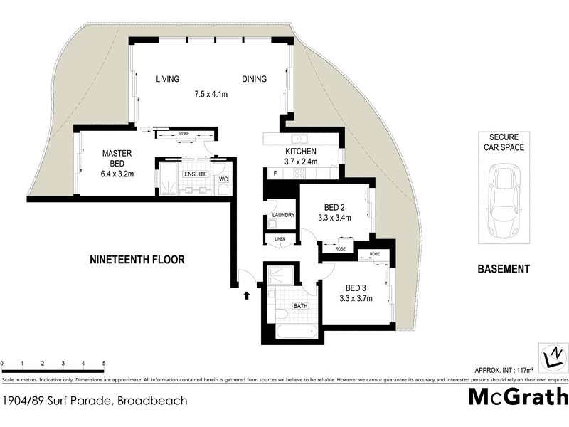 1904/89 Surf Parade, Broadbeach QLD 4218 Floorplan