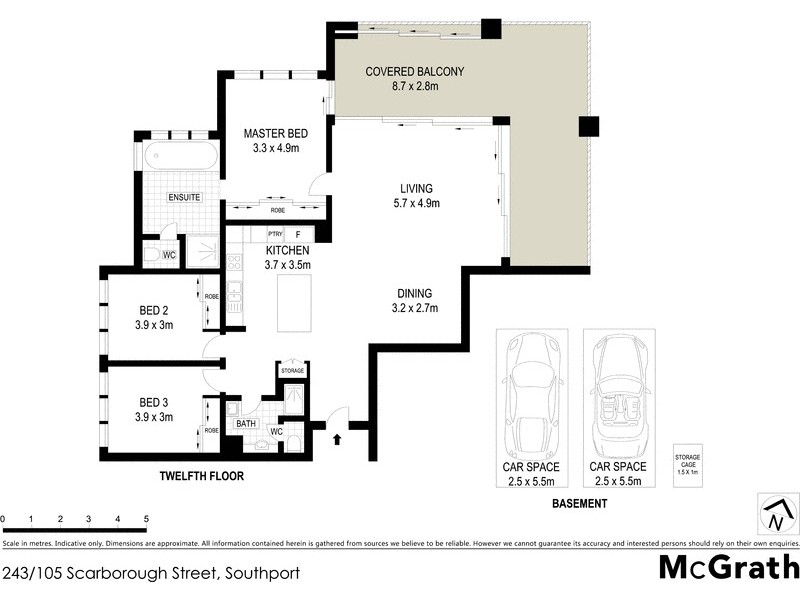 243/105 Scarborough Street, Southport QLD 4215 Floorplan