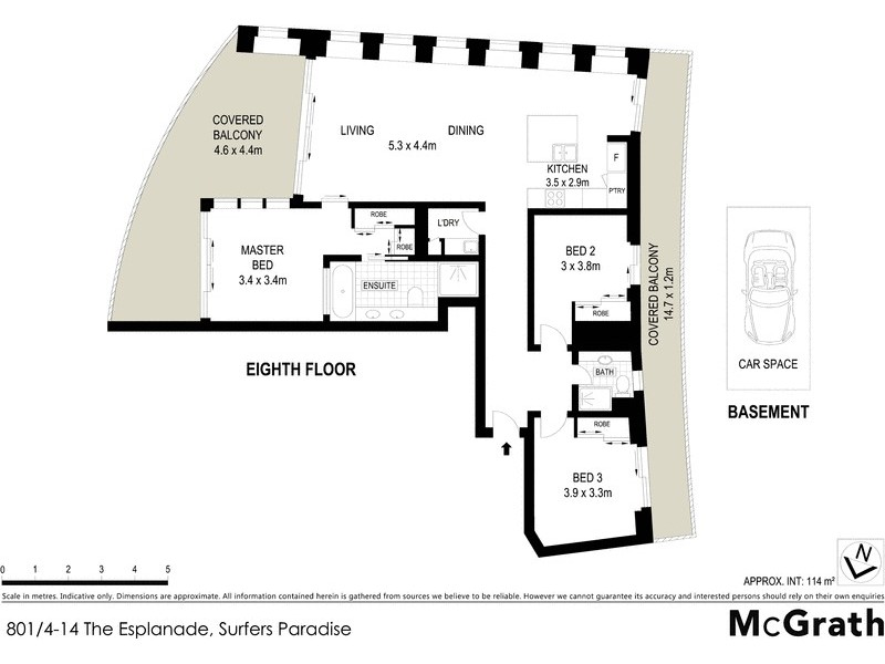 801/4 The Esplanade, Surfers Paradise QLD 4217 Floorplan