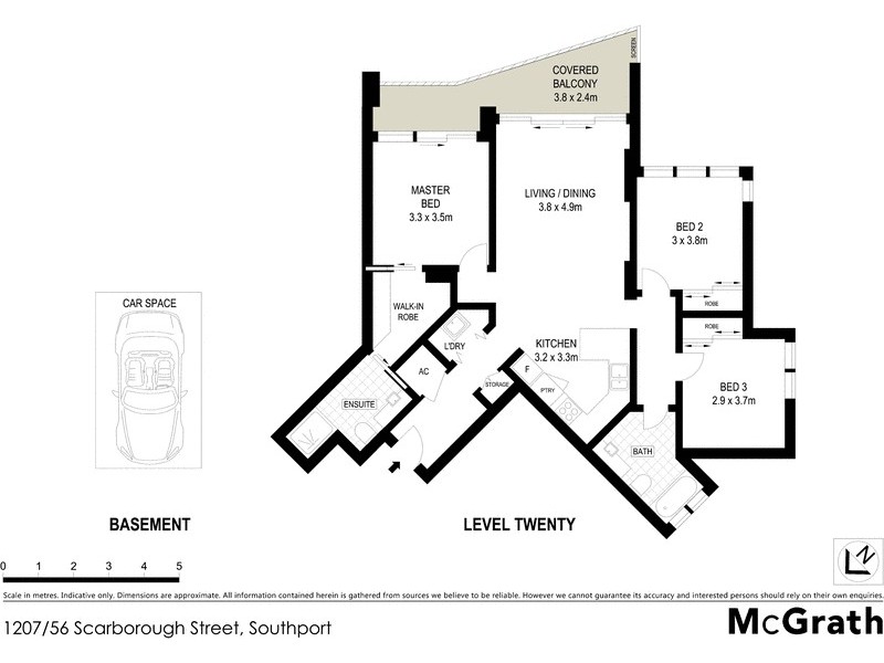 1207/56 Scarborough Street, Southport QLD 4215 Floorplan