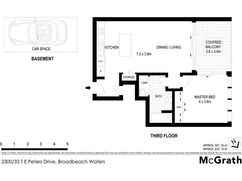 2303/33 TE Peters Drive, Broadbeach Waters QLD 4218 Floorplan