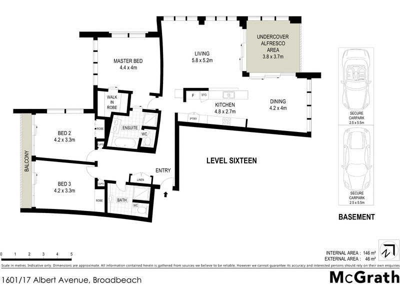 1601/17 Albert Avenue, Broadbeach QLD 4218 Floorplan