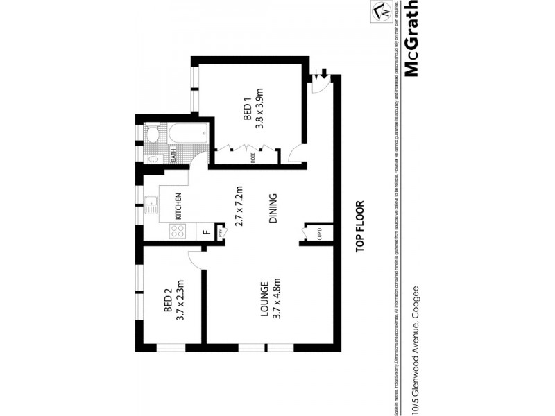 10/5 Glenwood Avenue, Coogee NSW 2034 Floorplan