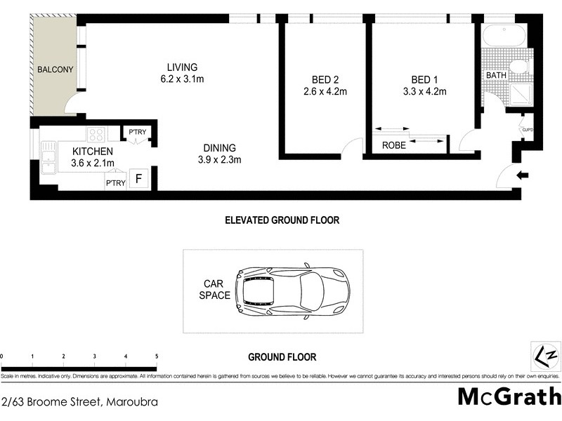 2/63 Broome Street, Maroubra NSW 2035 Floorplan