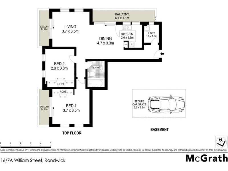 16/7A William Street, Randwick NSW 2031 Floorplan