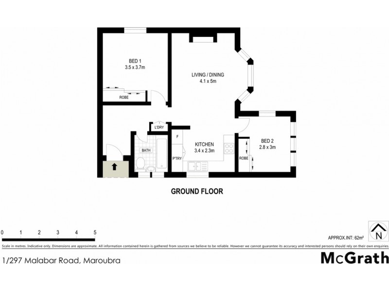 1/297 Malabar Road, Maroubra NSW 2035 Floorplan