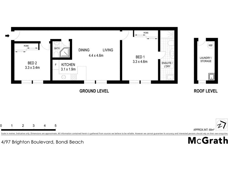4/97 Brighton Boulevard, Bondi Beach NSW 2026 Floorplan