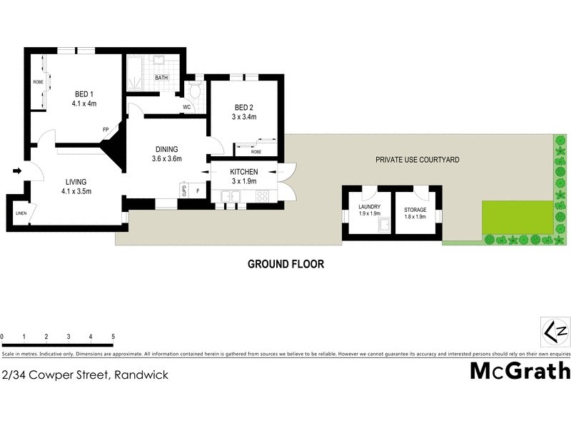 2/34 Cowper Street, Randwick NSW 2031 Floorplan