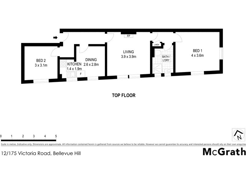 12/175 Victoria Road, Bellevue Hill NSW 2023 Floorplan