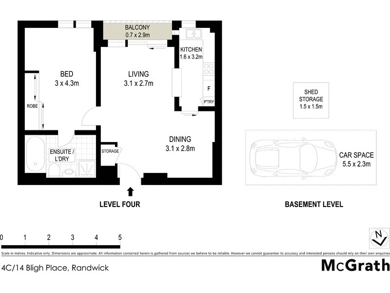4C/14 Bligh Place, Randwick NSW 2031 Floorplan