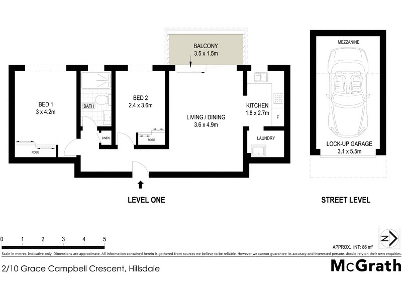 2/10 Grace Campbell Crescent, Hillsdale NSW 2036 Floorplan