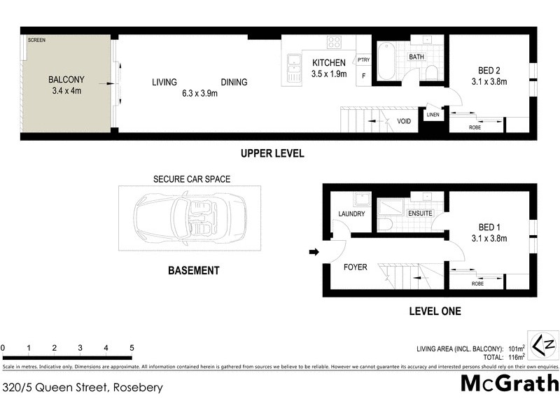 320/5 Queen Street, Rosebery NSW 2018 Floorplan