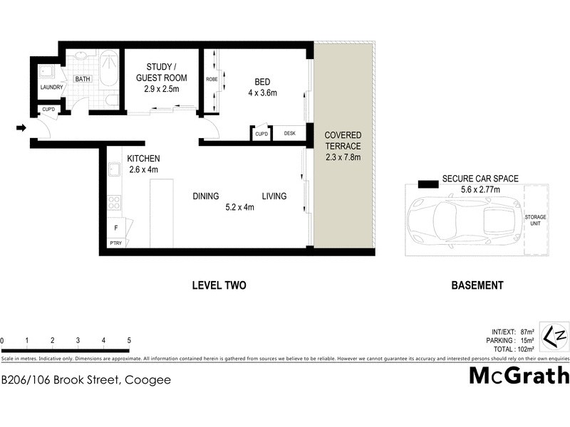 B206/106 Brook Street, Coogee NSW 2034 Floorplan