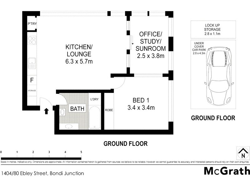 1404/80 Ebley Street, Bondi Junction NSW 2022 Floorplan