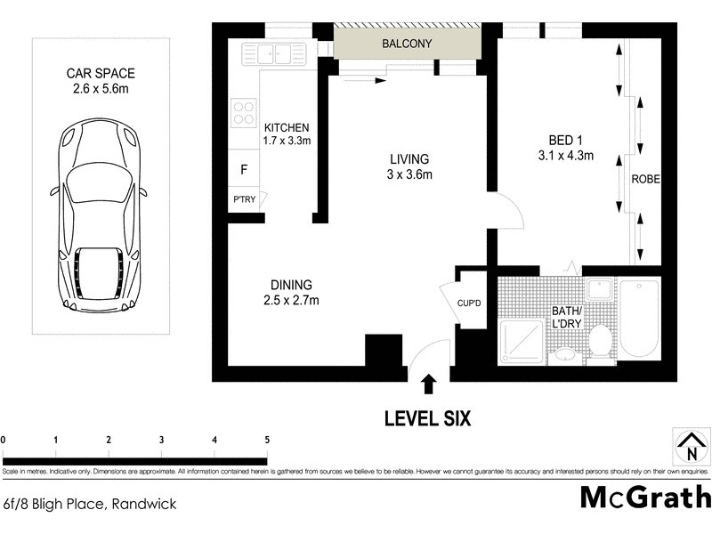6F/8 Bligh Place, Randwick NSW 2031 Floorplan