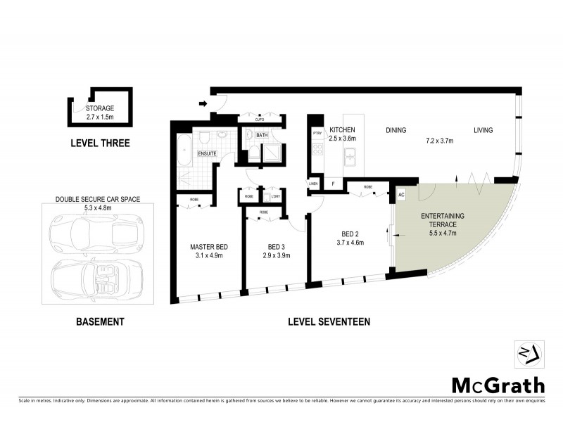 1702/253 Oxford Street, Bondi Junction NSW 2022 Floorplan