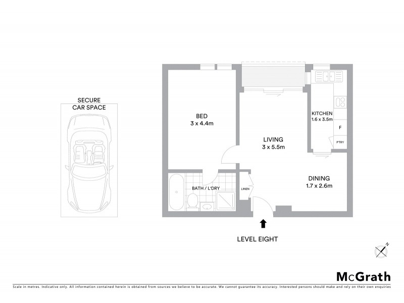 8F/6 Hampden Street, Paddington NSW 2021 Floorplan