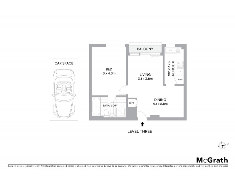 3C/12 Bligh Place, Randwick NSW 2031 Floorplan