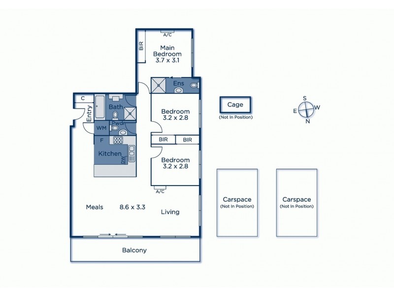 Apt 202, 2-4 Kent Road, Box Hill VIC 3128 Floorplan