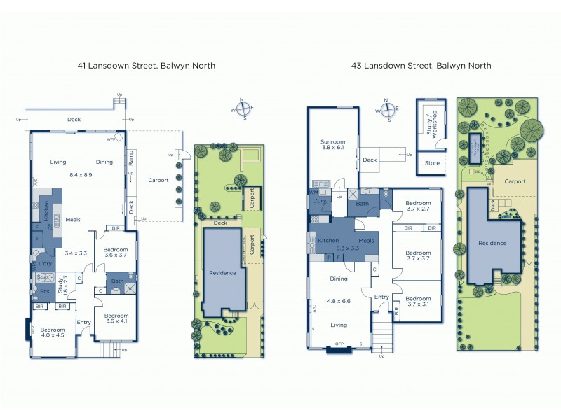 41 & 43 Lansdown Street, Balwyn North VIC 3104 Floorplan
