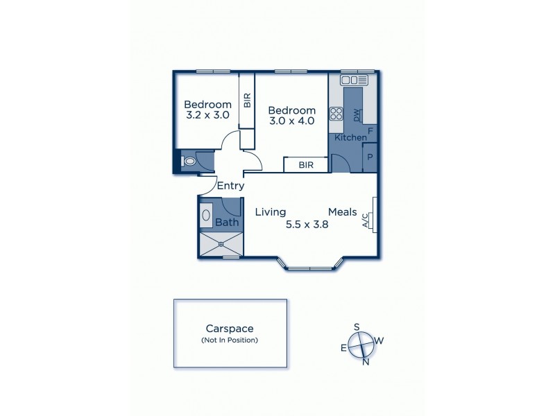 2/45 Caroline Street, South Yarra VIC 3141 Floorplan
