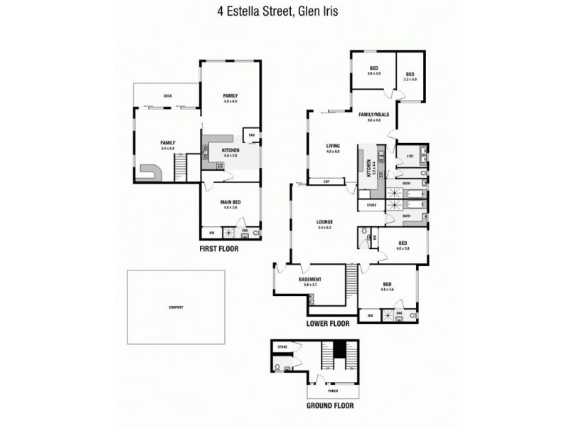 4 Estella Avenue, Glen Iris VIC 3146 Floorplan