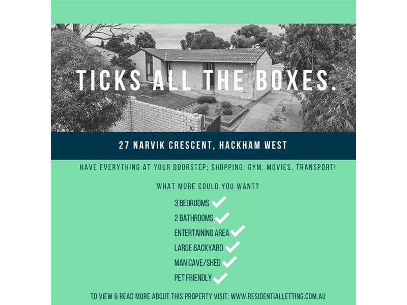 27 Narvik Crescent, Hackham West SA 5163
