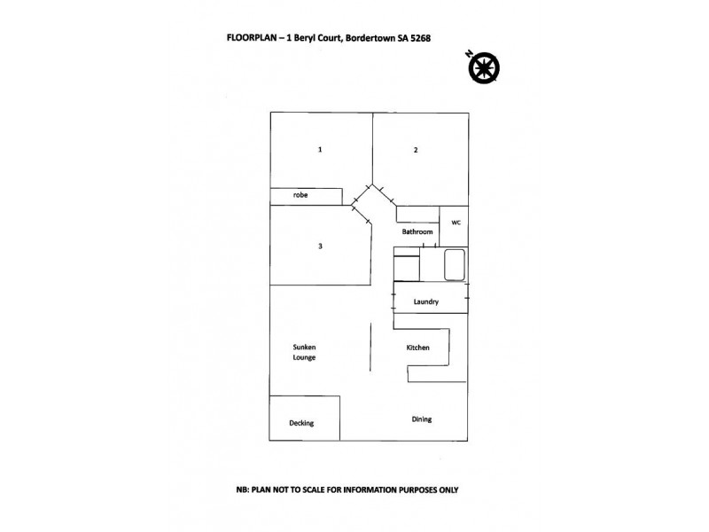 1 Beryl Court, Bordertown SA 5268 Floorplan