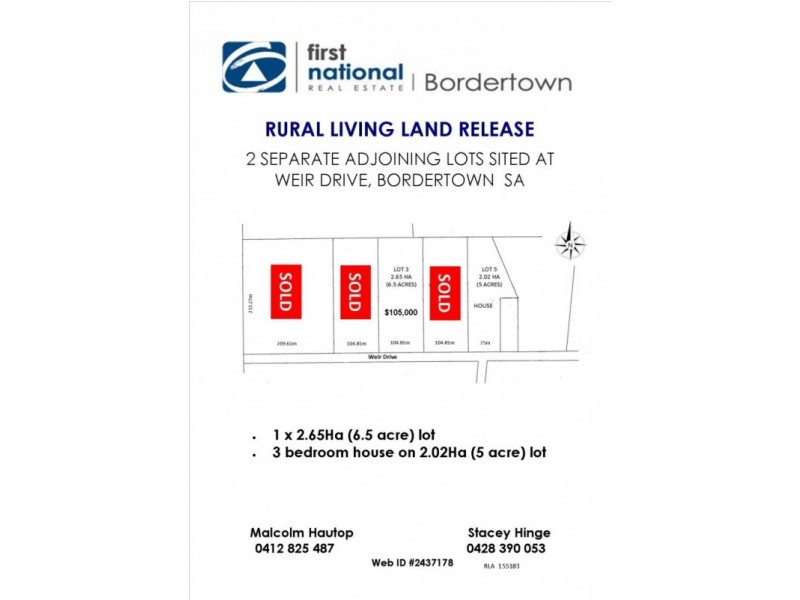 Lot 7 & 88,  Weir Drive, Bordertown SA 5268