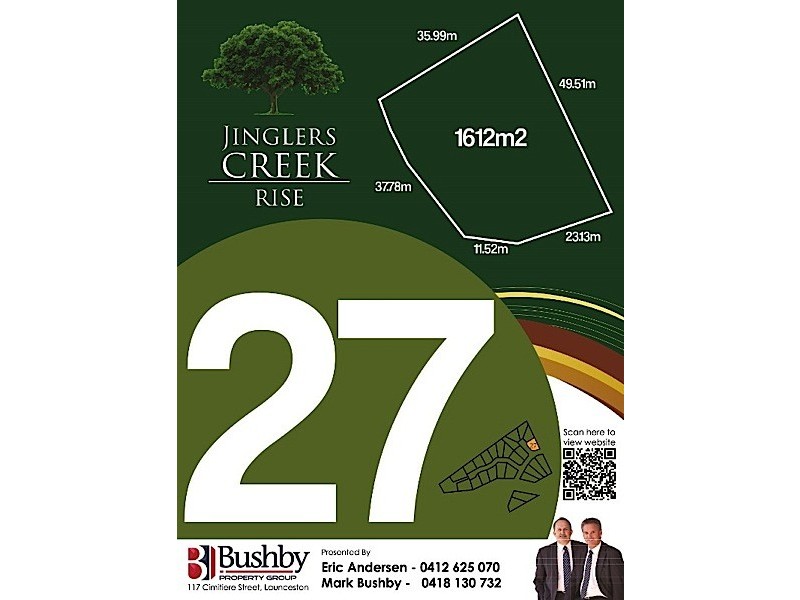 Lot 27, Jinglers Creek Rise, Youngtown TAS 7249