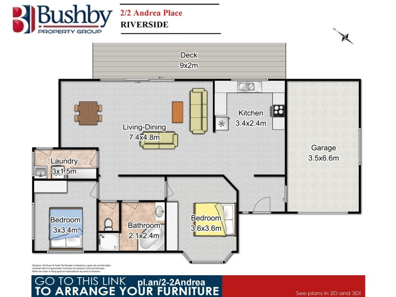 2/2 Andrea Place, Riverside TAS 7250 Floorplan