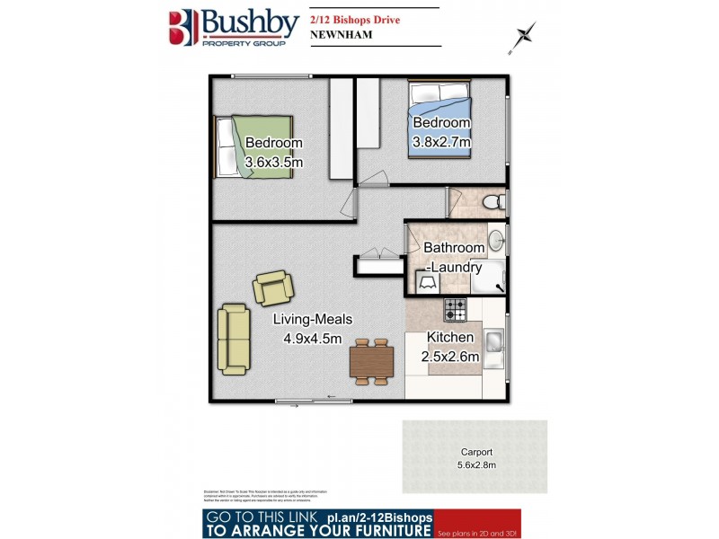 2/12 Bishops Drive, Newnham TAS 7248 Floorplan
