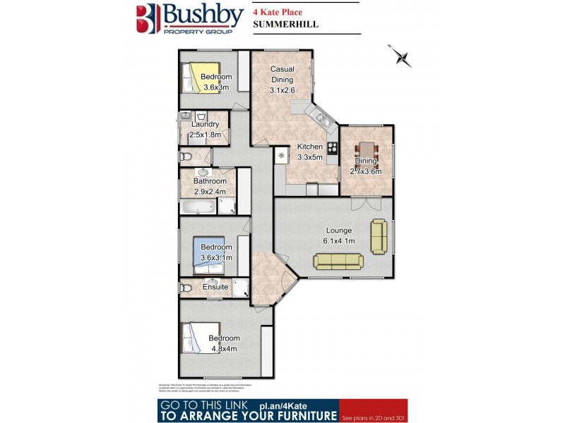 4 Kate Place, Summerhill TAS 7250 Floorplan
