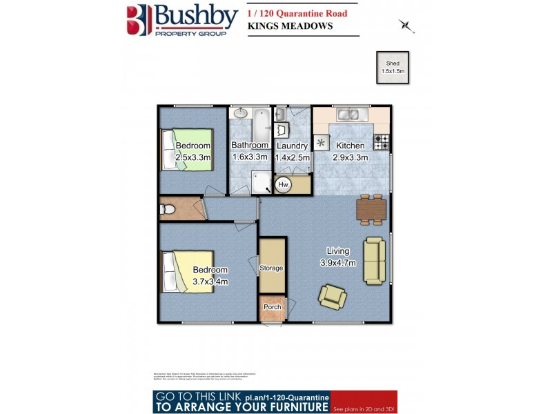 1/120 Quarantine Road, Kings Meadows TAS 7249 Floorplan
