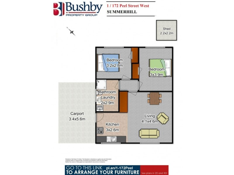 1/172 Peel Street, Summerhill TAS 7250 Floorplan